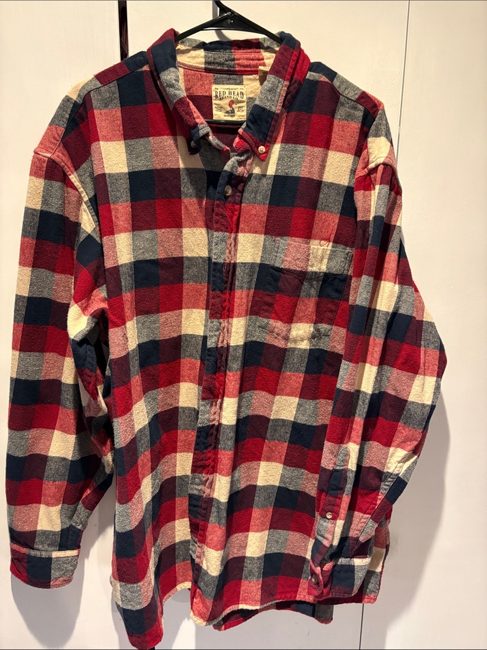 RedHead Red Navy Cream Plaid Button-Down Shirt